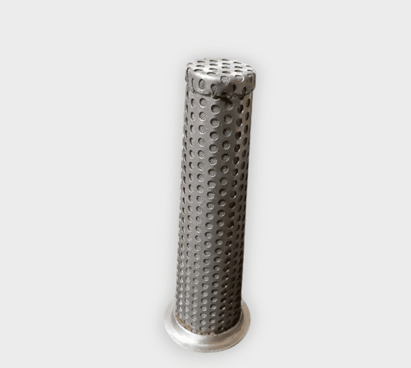 A close-up of the Case Construction BU0360092 fuel tank strainer, showing its size and shape.