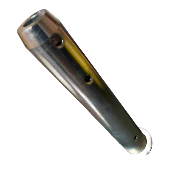 A close-up of the Case Construction BU0660202 backhoe bucket pin, showing its size and shape.
